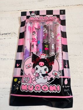 Kuromi 6-Pack Gel Pens - Pink, Black, Purple